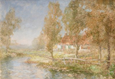 Hütte und Bach von John Falconar Slater
